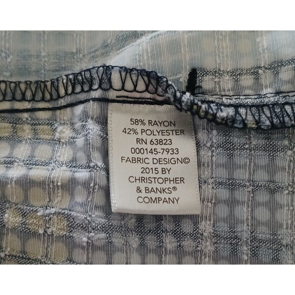 Christopher Banks Women's LARGE Square Checkered Pattern Country Cowgirl Blouse - Picture 6 of 7